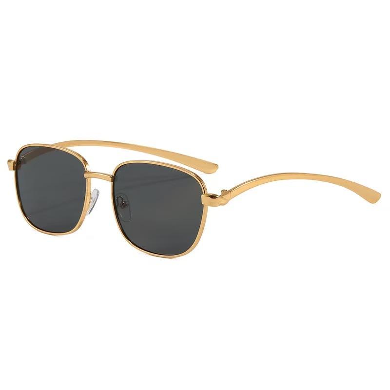 New square square round face sunglasses retro fashion driving sunshade glasses metal sunglasses women's tide