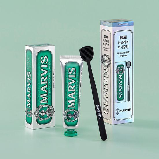 Marvis Classic Mint Toothpaste 85ml Promotion (+Tongue Cleaner)