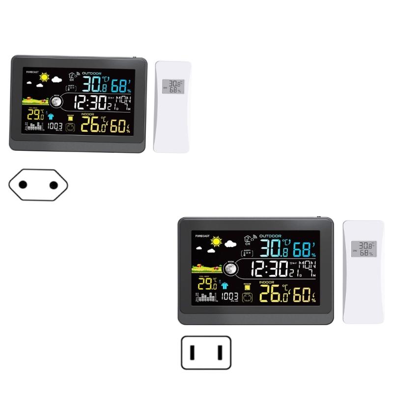 Color LCD Digital Weather Stations with Thermometers Hygrometer Barometers Radio Clock and Moon Phase Display