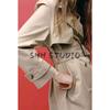 Fall New Women's Clothing French Simplicity Lapel Long Sleeves Double Breasted with Belt Trench Coat Outwear 0518246