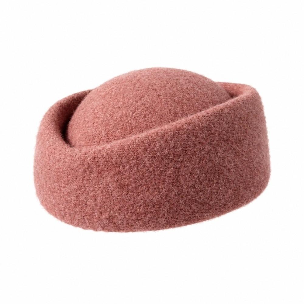 Weicher Stewardessen Pillbox Hut Unifarbener Unifarbener Fedora Warmer Beanie Mütze Herbsthochzeit