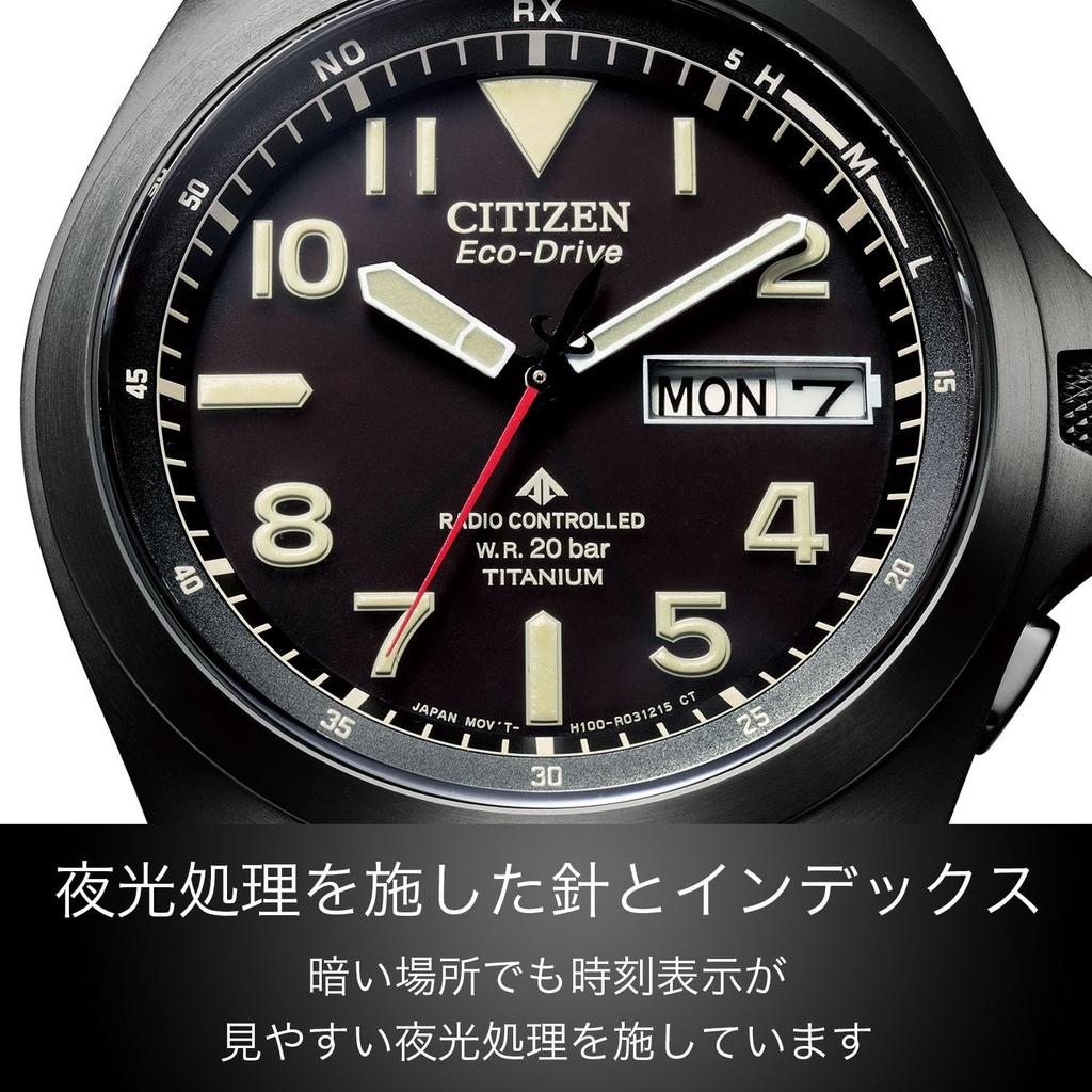 Citizen Promaster Water Resistant to 20 Day Black AT6085-50E Men's Watch, ATM, Radio-Controlled Solar, & Date,