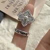 Xiaomi 925 Sterling Silver Rings for Women Couple Minimalist Handmade Simple Flower Pattern Ring Fine Jewelry Gift Prevent Allergy