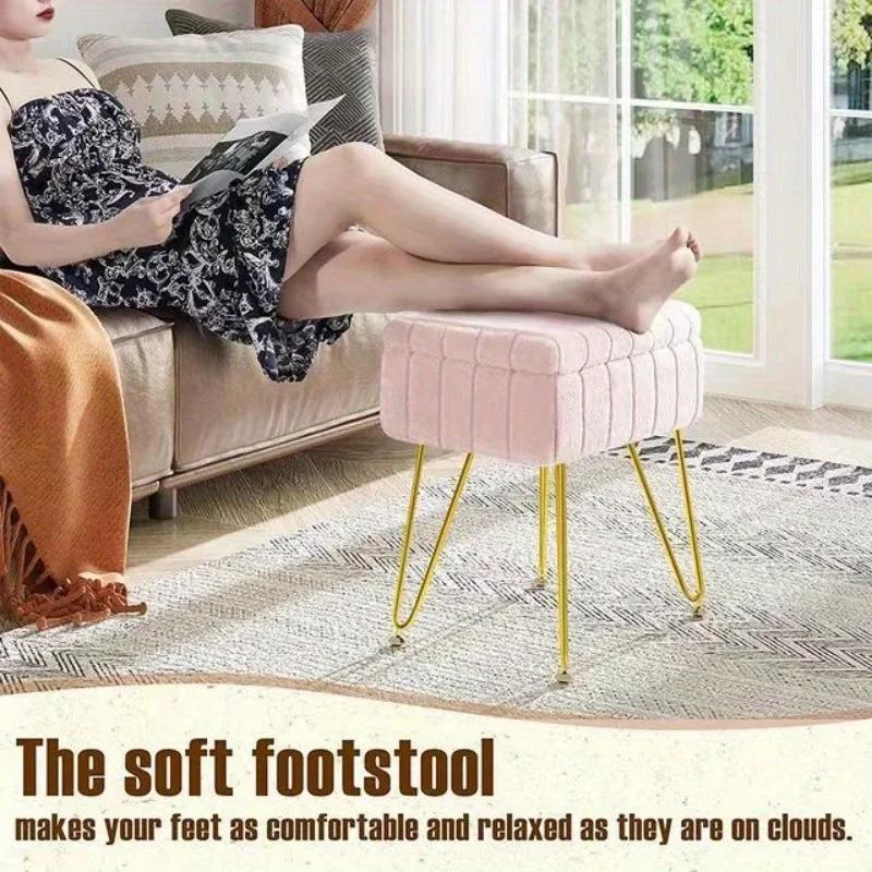 Creative light luxury ins style high-end dressing table makeup stool storage stool storage storage box chair manicure stool