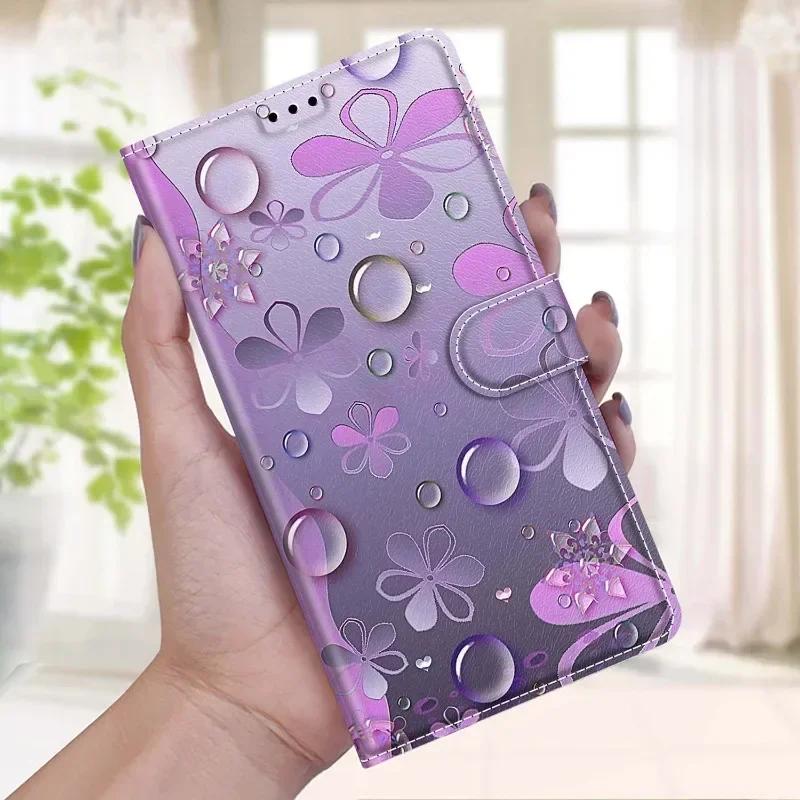 Butterfly Case for Motorola Moto G85 G75 G55 G35 G15 G05 Etui Leather Painted Case for Moto G85 G 85 Capa Stand Book Cover Funda