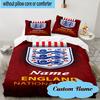 3PCS Custom Name England Football Crest Bedding Set, Including 1pc Duvet Cover And 2pcs Pillowcases, Suitable for dorms and bedrooms Gift