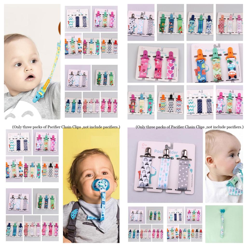 Ins Style Verdicktes Baby Schnullerketten Set, 3er-Pack mit Beißspielzeug