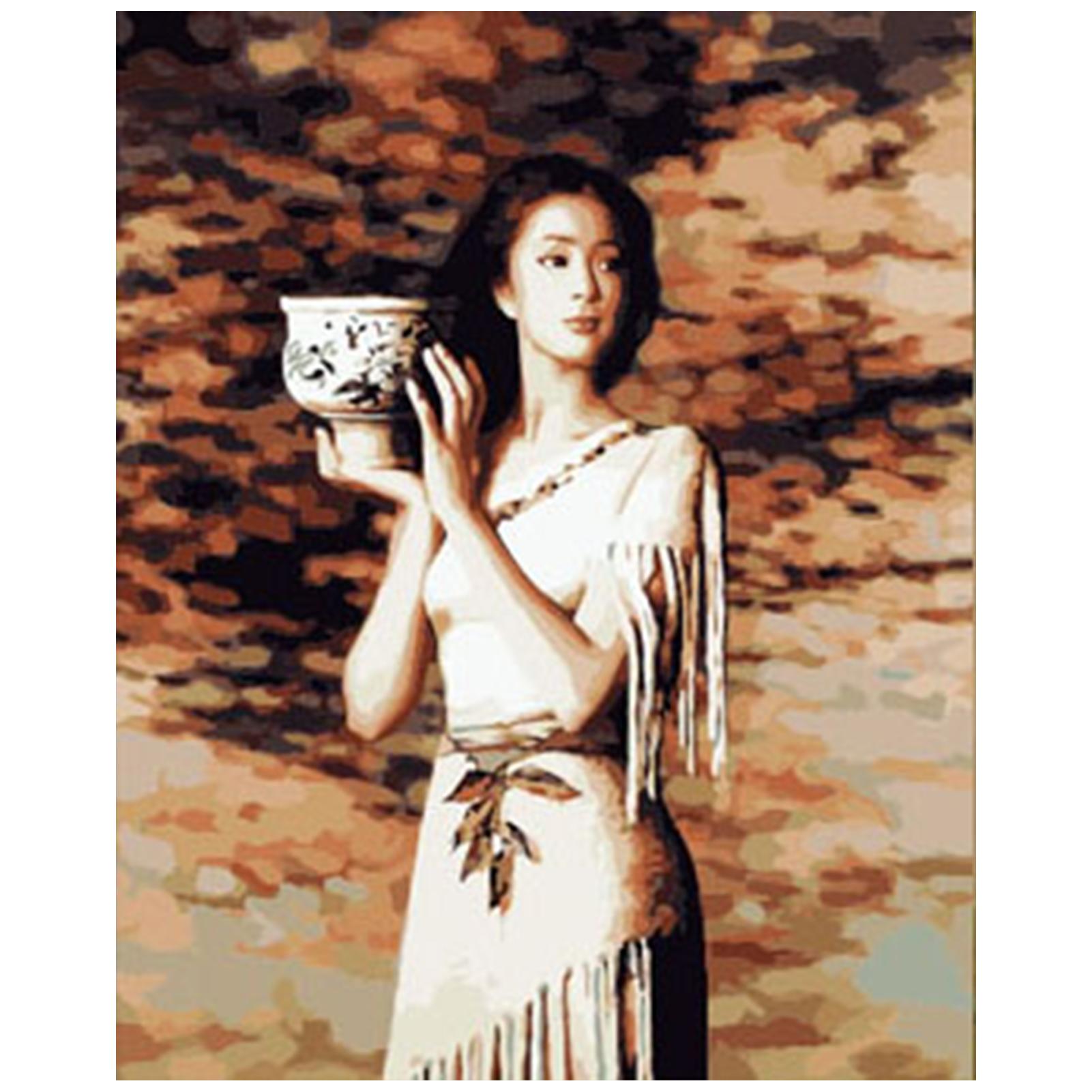 

16 x 20 дюймов DIY картина маслом на холсте набор для рисования по номерам красивые женские узоры для взрослых детей