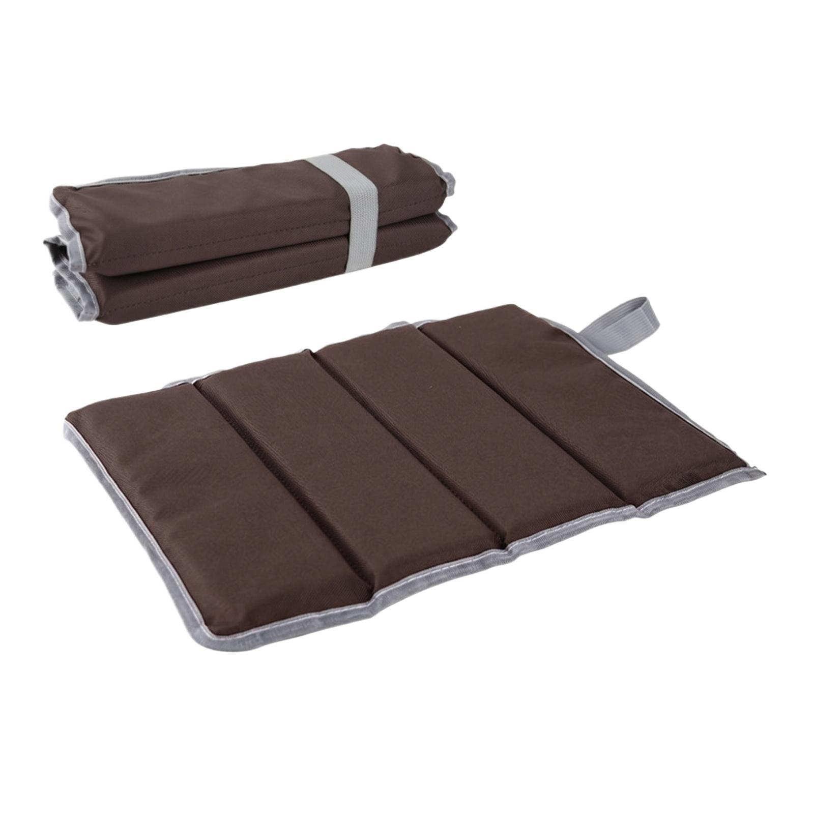 

Foldable Outdoor Seat Cushion with Four-Fold Pearl Cotton Silver Coated Fabric Portable Picnic Mat Moisture Resistant Dirt Proof Pad one size кофейный