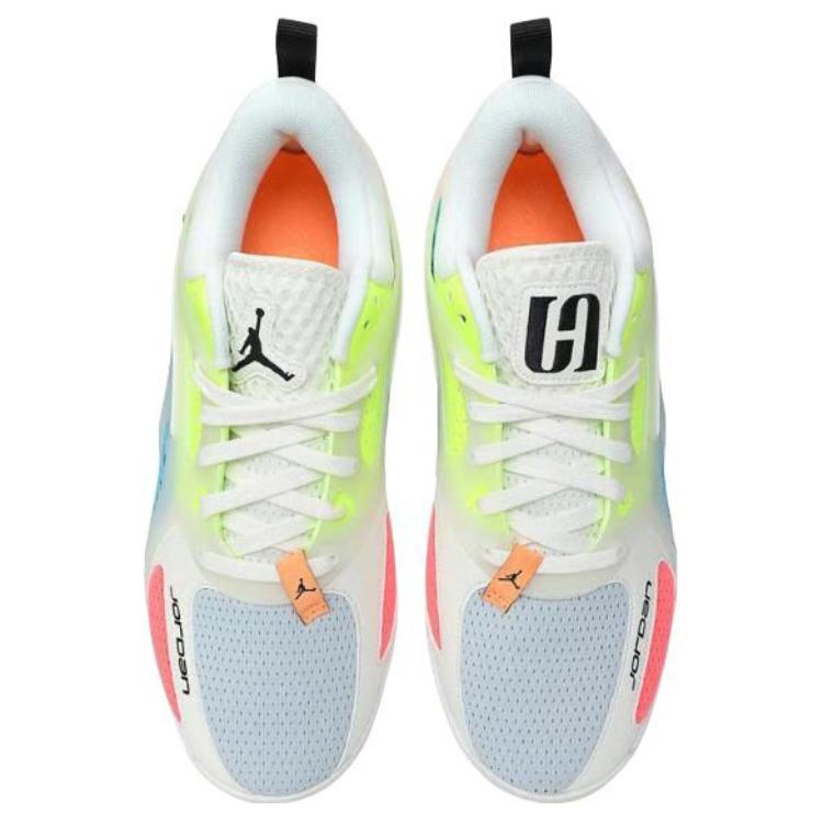 Jordan Heir Series PF Comfortable Durable Non-Slip Wear-Resistant Low-Top Basketball Shoes Men Sneaker White Yellow Blue FQ3859-100