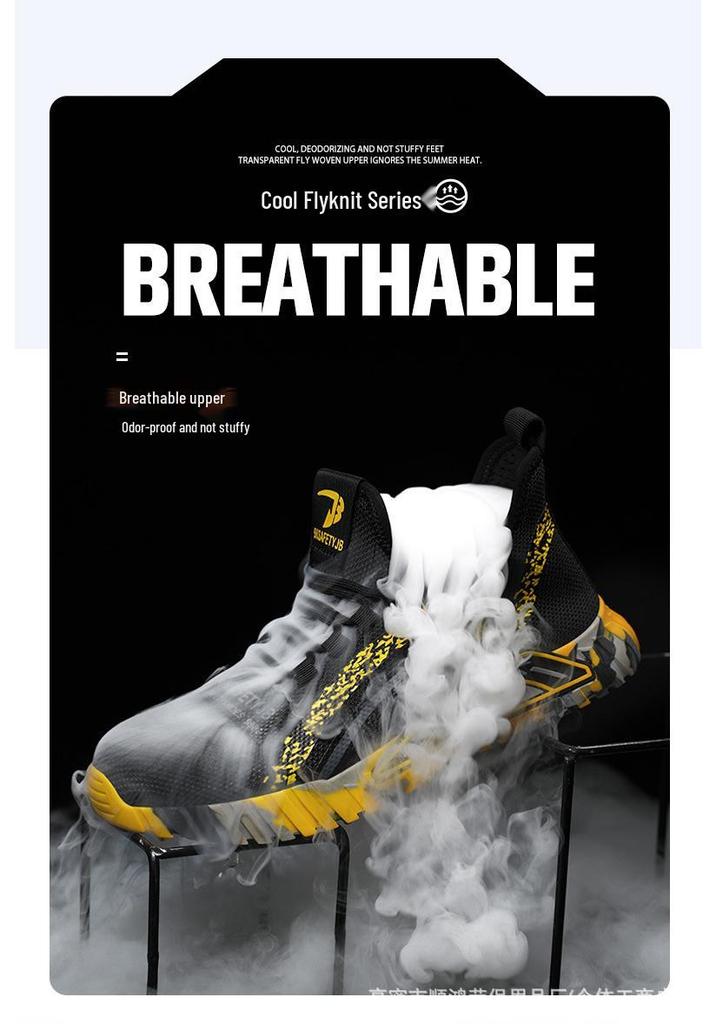 Zapatos de Seguridad para Hombre Transpirables Anti-Aplastamiento y Anti-Perforación - Calzado Resistente al Desgaste, Antideslizante, Cómodo y Protector.