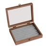 Walnut Color Jewelry Storage Box Dust-proof Design Velvet Material Ring Storage Box Vintage Style Light Luxury Packaging