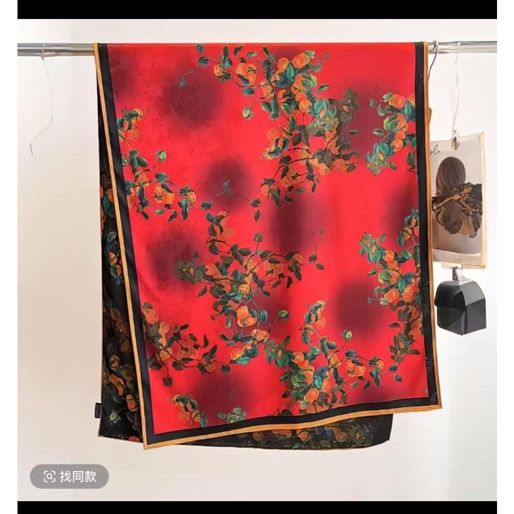 

Double-Sided Dill Fragrant Cloud Yarn Printed Shawl Thickened Long Versatile Fashion Scarf Silk Scarf 180*70