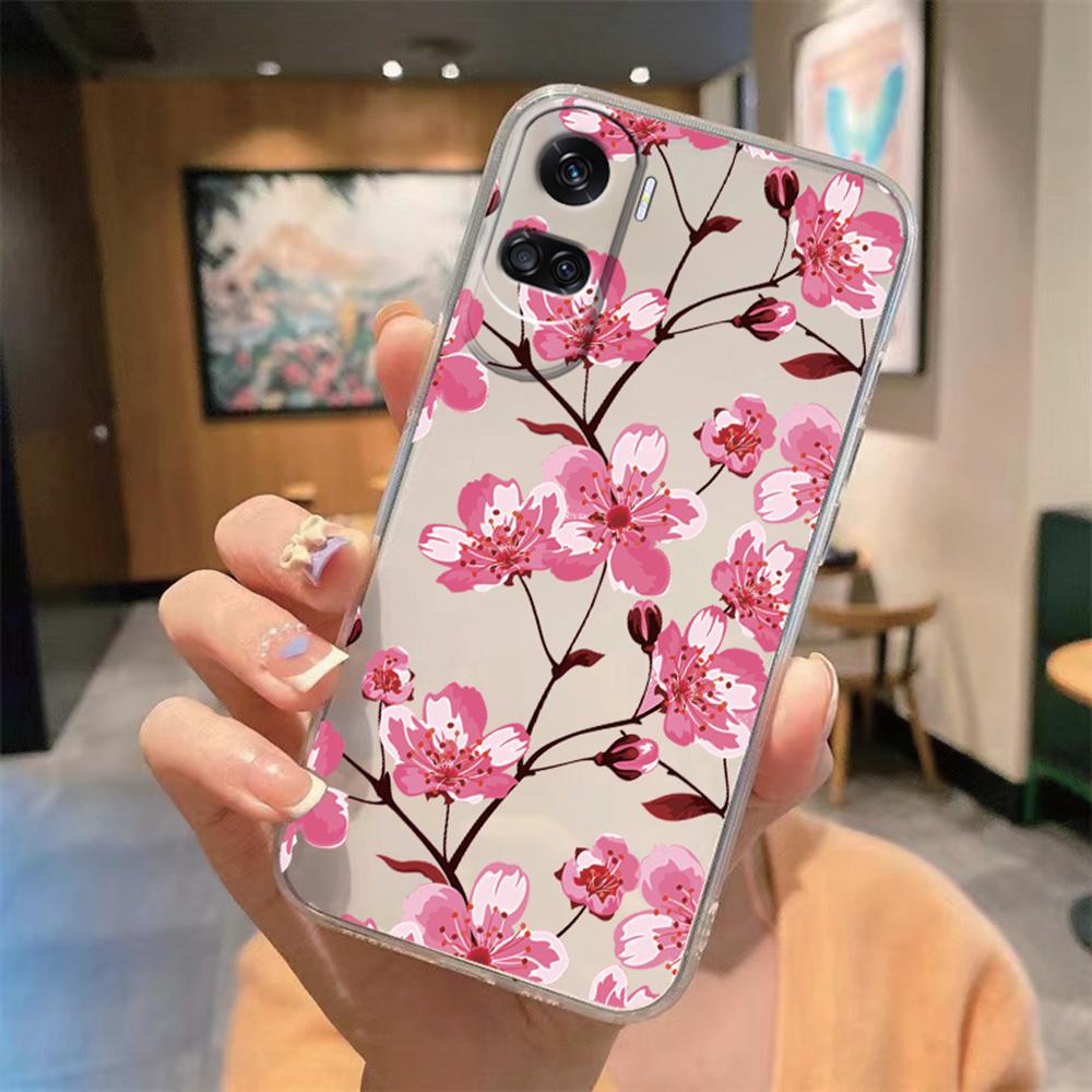 

Romantic Black Lace Pattern Phone Case For Honor 200 Pro 90 Lite X8 X7 70 Clear Transparent TPU Flower Cover For Honor 200 Smart Honor 200 Smart