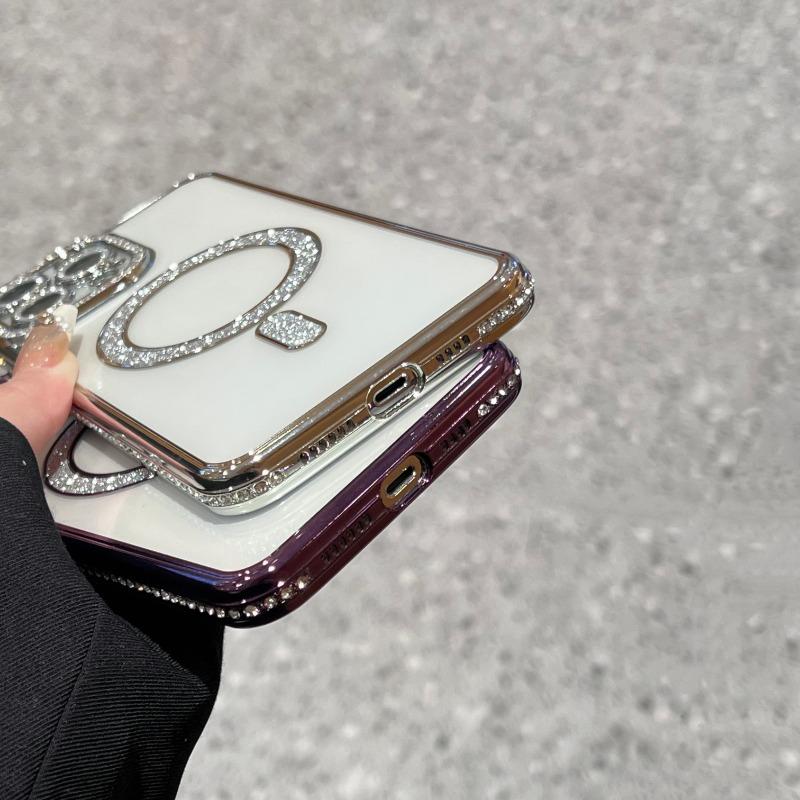 Klarer Bling-Kristall-Handyhülle Für iPhone 16 15 14 13 12 11 Pro Max Plus Für Magsafe Magnetisches Kabelloses Laden Linsenfolienabdeckung