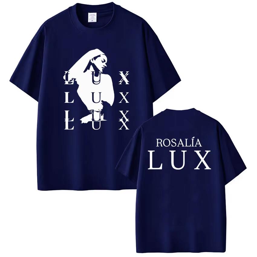 Singer Rosalia Lux 2026 Album Tour Print Vintage Loose Cotton Fashion Casual Short Sleeve Unisex And Unisex TShirt