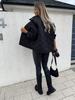 Winter European and American Style Long Sleeve Button Cotton-Padded Women's Jacket