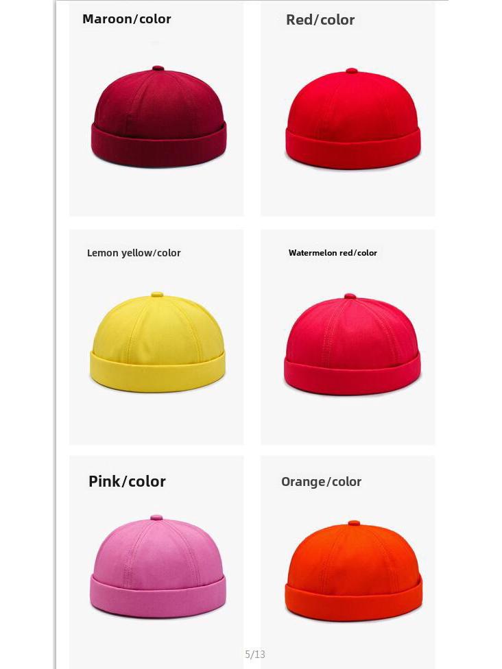 Unisex Brimless Hat: Round Top Melon Cap, Hip-Hop Style & Landlord Design for Spring/Autumn