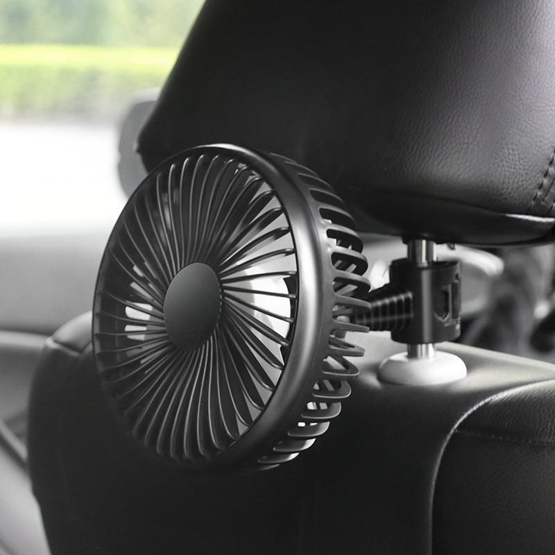 Adjustable Dual Head 12V/24V Rear Seat Car Fan – High Power Wind