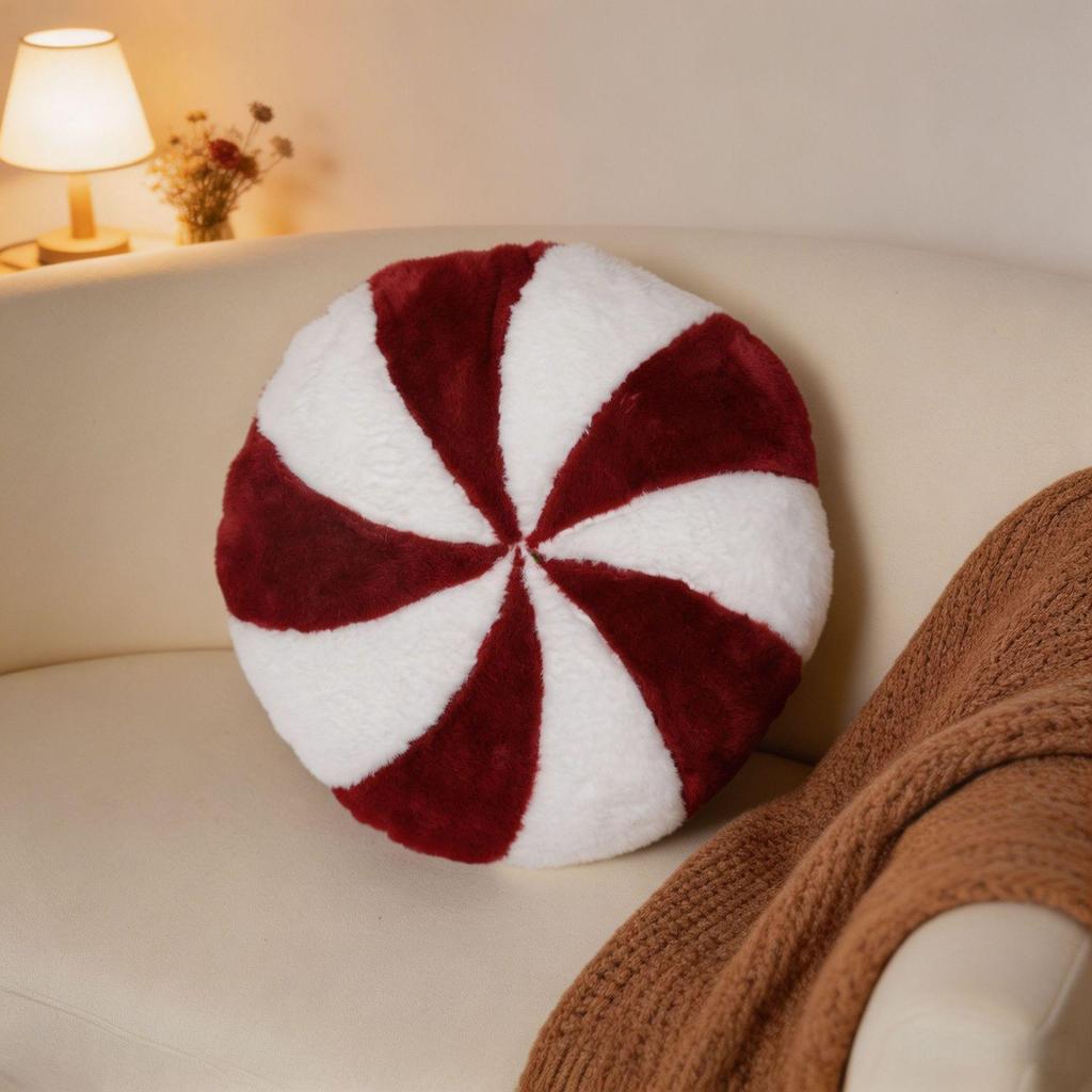 Snowflake Candy Embroidery Christmas Pillow - Creative Irregular Sofa Cushion