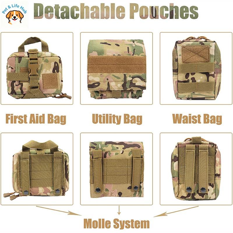 Tactical Camouflage Dog Harness Leash Set Military Training Vest for German Shepherd Malinois Working Dogs Pet Supplies