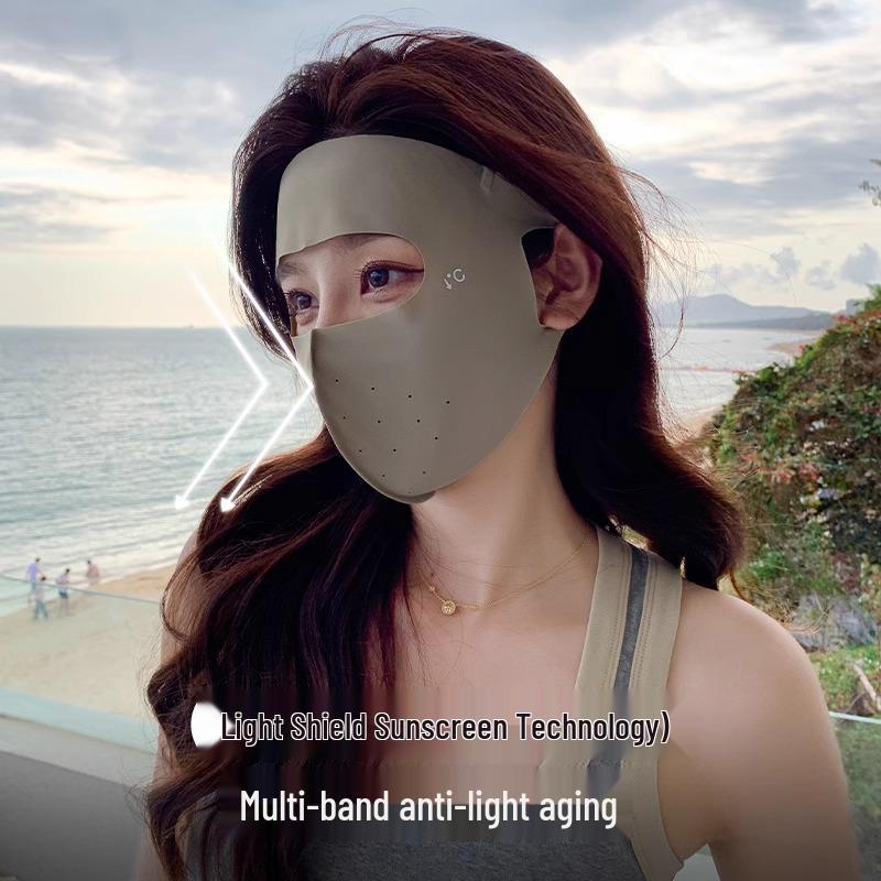 Women's Summer Ice Silk Full Face Sun Protection Mask