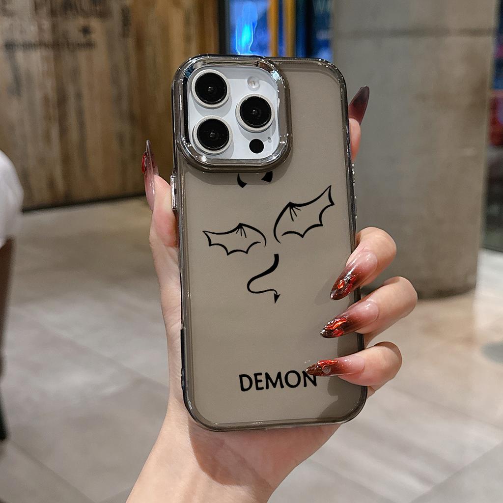 Couple Demon Angle Luxury Phone Case for iPhone 17 Air 16 15 14 11 Pro Max 16 15 Plus Soft Protective Cover Cases