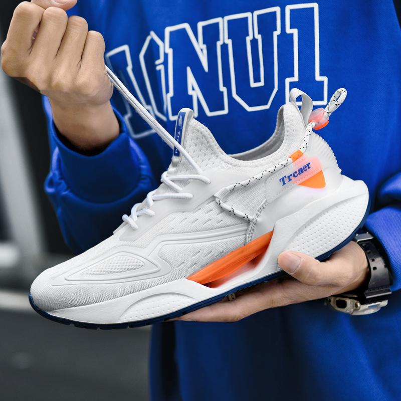 

Мужская обувь модная новая мужская обувь для бега уличная повседневная спортивная обувь модная сетчатая дышащая обувь 45 белый