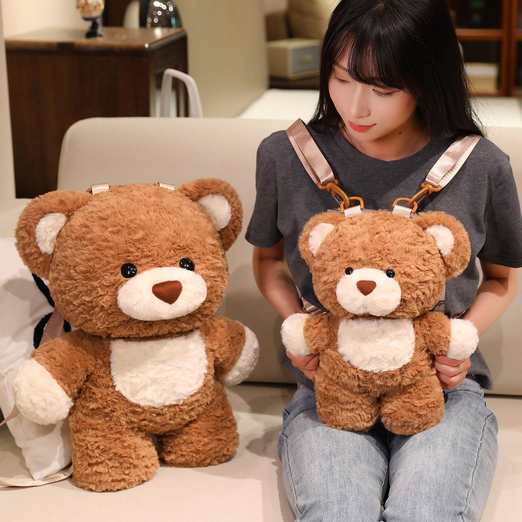 Cartoon Bear Bag Plush Toy Doll Teddy Bear Doll Girl Backpack Messenger Bag Soothing Rag Doll