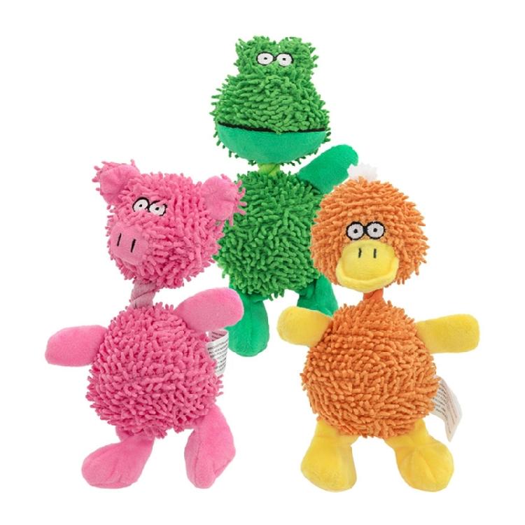 Portable And Washable Cotton Rope Dog Toy Squeaking Dog Chew Toy Mop Shape Dog Teeth Cleaning Toy