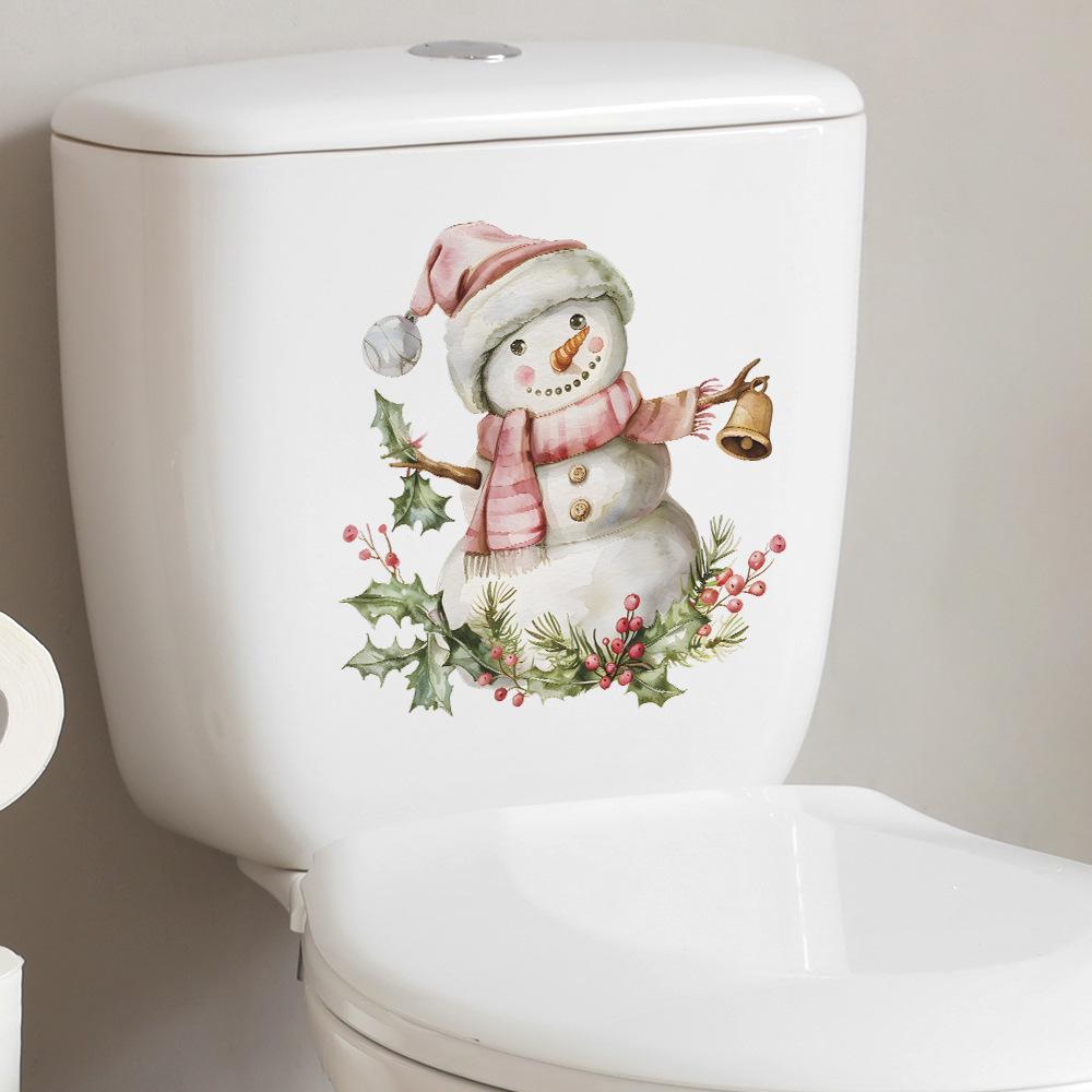 Fun-m216 Christmas Snowman Bell Bathroom Toilet Toilet with Home Decoration Stickers