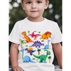 T-shirt da Ragazzo Dinosauro Stampa Cartone Animato Colorata Estiva Manica Corta Top alla Moda Pullover T-shirt Abbigliamento Casual da Esterno per Bambini