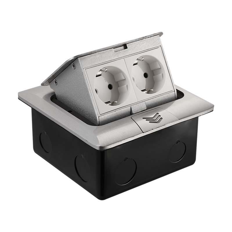 Type 45 Multi-functional Recessed Pop-up Floor Socket with RJ45 and USB, UK and EU Compatible