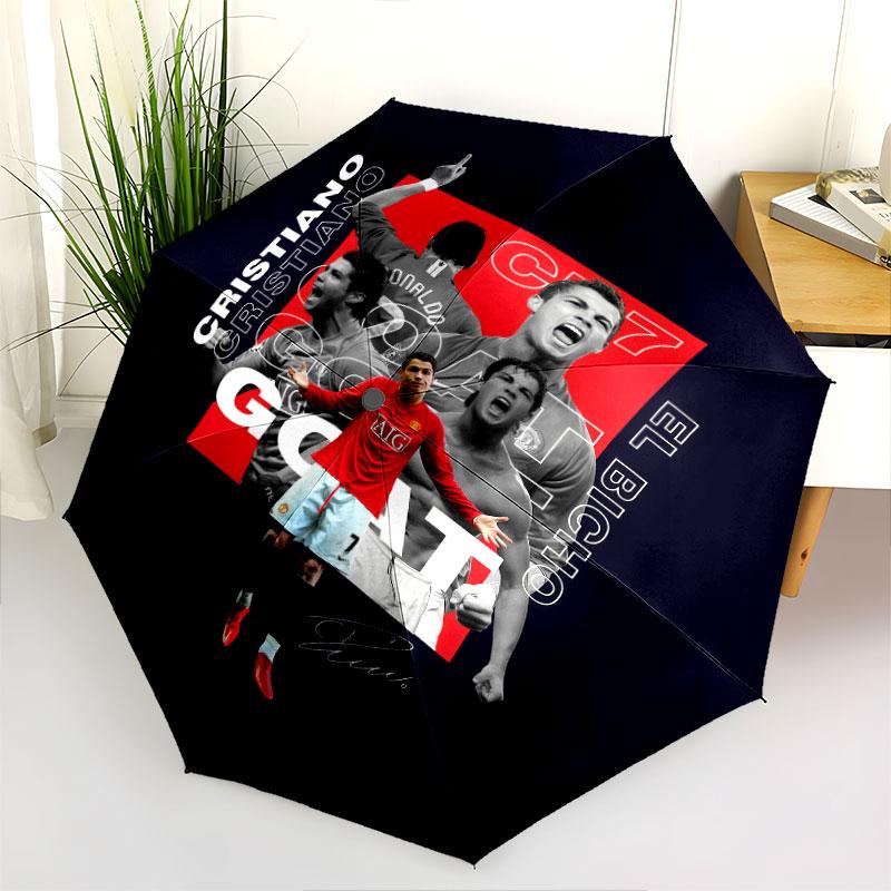 1 PC Automatic Folding Umbrella - CR7 Pattern, Portable & Foldable Design with 8 Ribs, Christmas Birthday Gifts