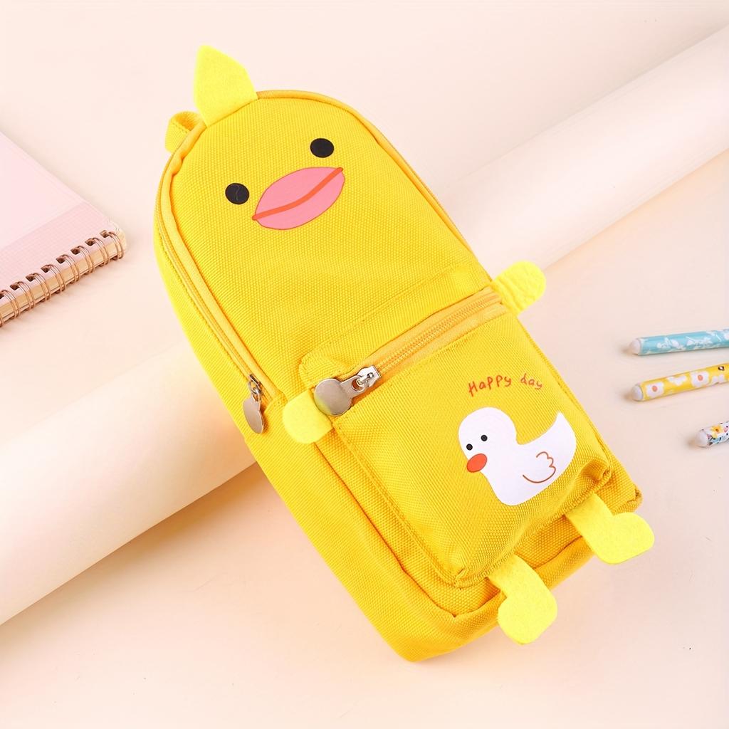 Large Capacity Cute Cartoon Animal Pencil Case - Durable Oxford Cloth  Suitable for Students and Daily Office Supplies