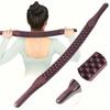 59 Beads Universal Back Massage Tendons Scraping Stick Point Treatment Gua Sha Relax Therapy Tool Abdominal Massager(Plastic)