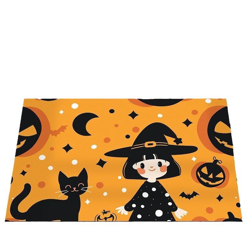 European and American Halloween Decoration Floor Mat Entrance Door Mat Horror Pumpkin Witch Carpet Entrance Door Mat
