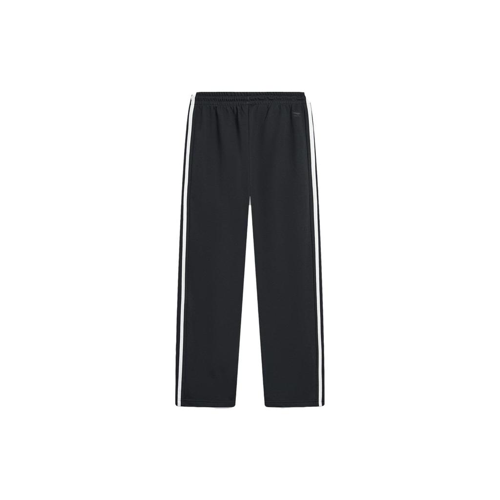 Li Ning Sports Lifestyle Series Logo Casual Straight Leg Knitted Sports Pants Unisex Pants Black AKLU867-1