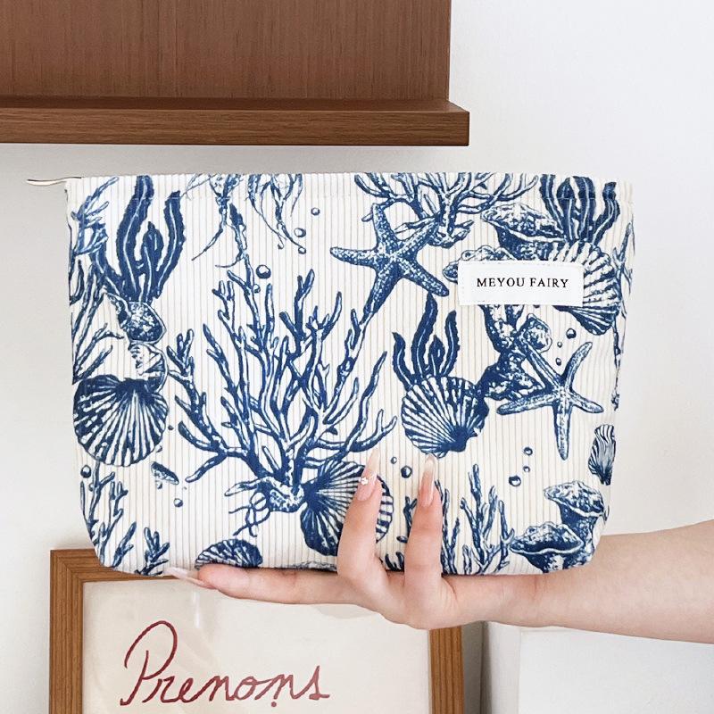New Corduroy Storage Bag Cosmetic Bag Large Capacity Portable Cosmetic Bag Clutch Bag Storage Bag