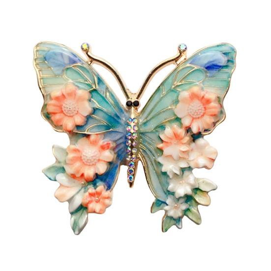Women Brooch Flower Decor Butterflies Pin Sweaters Collars Shape Brooch Hats Bags Coats Scarves Versatile Accessory