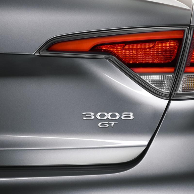 3008 GT Car 3D Metal Letters Logo Badge Decals Sticker Car Auto Rear Trunk Alphabet Emblem Styling Stickers