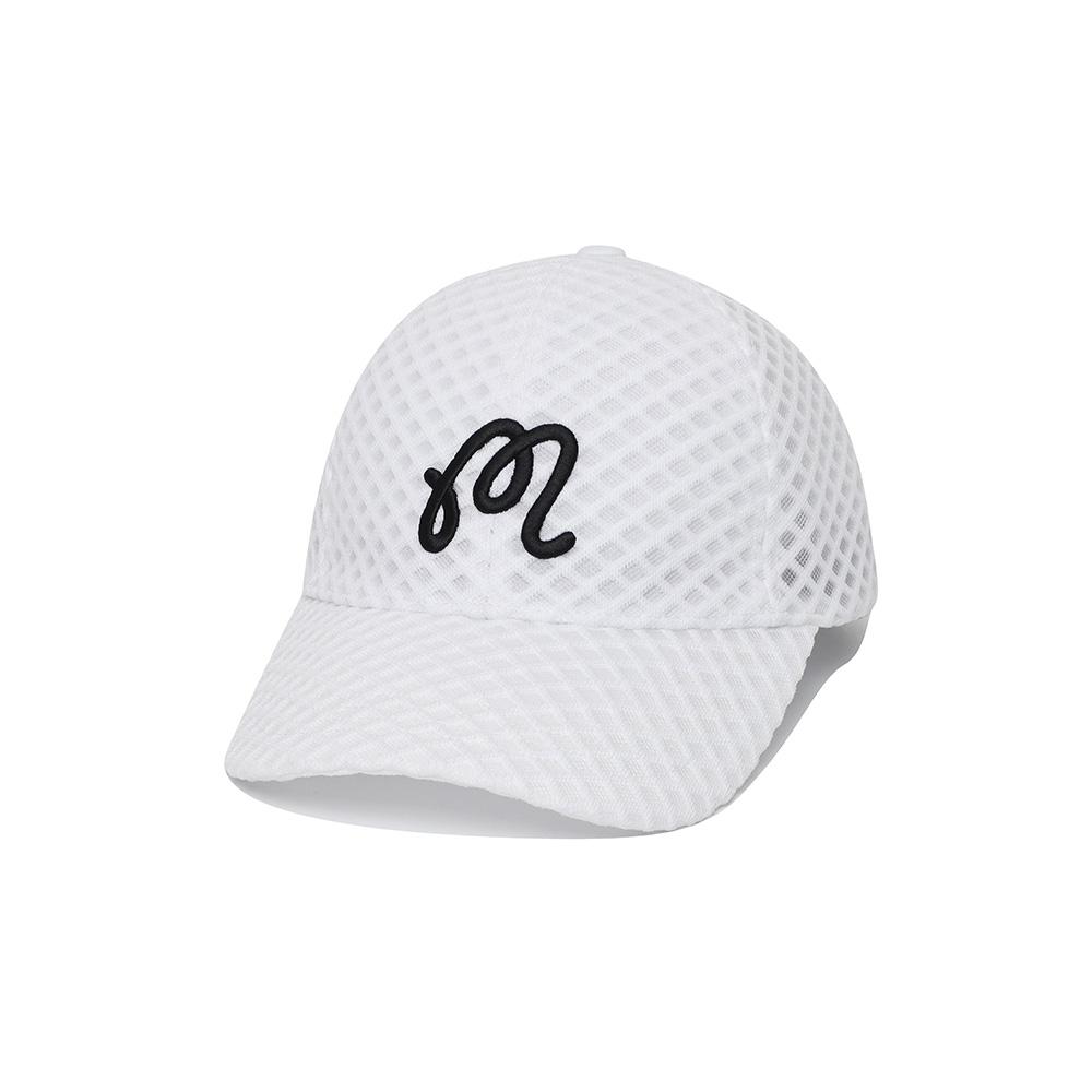 MALBON GOLF Mesh Point Ball Cap White