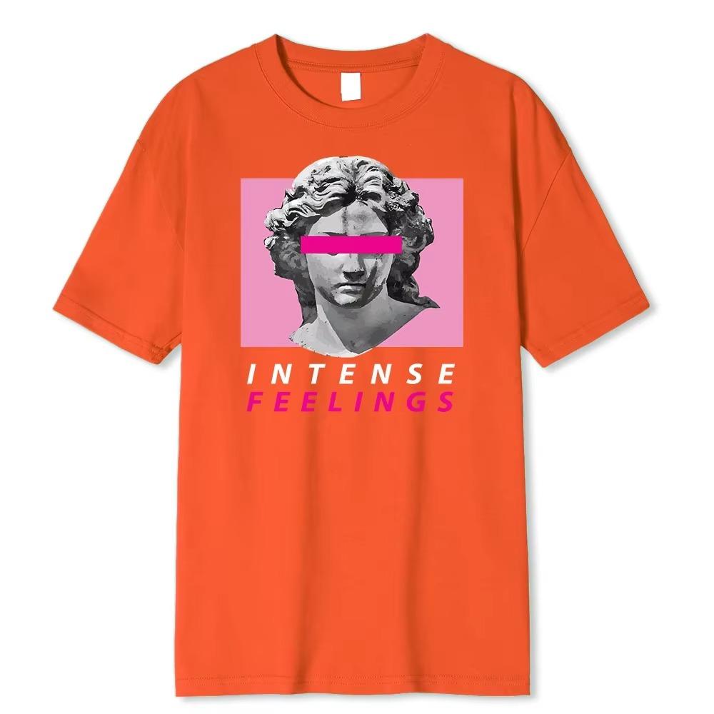 Intense Feelings Funny Hot Sale T-Shirts Men Fashion Soft Clothing Summer Breathable Tee Clothing Hip Hop Personality Tshirt