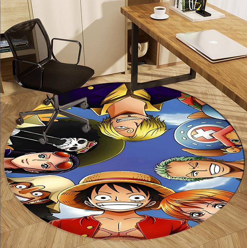 One Piece Pattern Round Rug, Indoor/Outdoor Mat, for Picnic, Gameroom, Bedroom, Office, Living Room, Home Decor Carpet, Birthday Gift