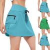 High Waist Athletic Skort with Zipper Pocket Quick Dry Golf Skirt for Outdoor Sports Hiking and Casual Wear