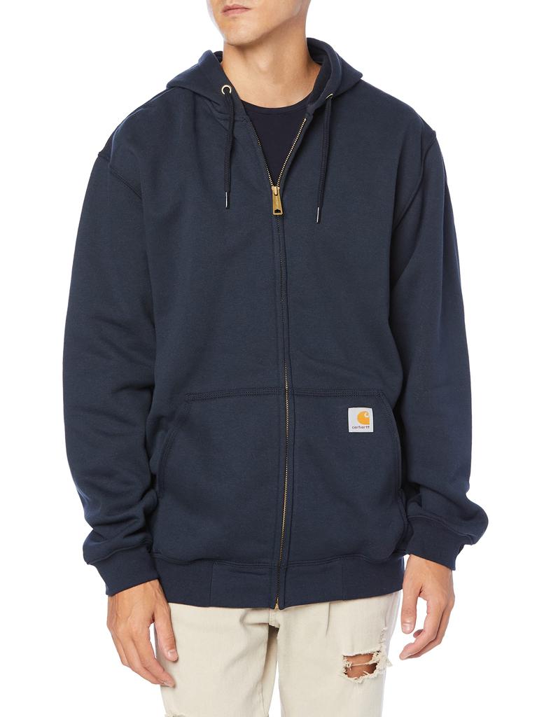 Carhartt Midweight Hooded Medium Men's Zip-Front Sweatshirt, Navy, [Used]