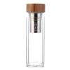 Stainless Steel Double Wall Glass Water Bottle Filters Bamboo Lid Travel Home Tea Infuser Office Thicken Teacup 300/400/500ML