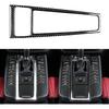 Real Premium Carbon Fiber Car Center Console Gear Shifter Electronic Handbrake Panel Cover Trim Soft Sticker Set Compatible with Porsche Macan