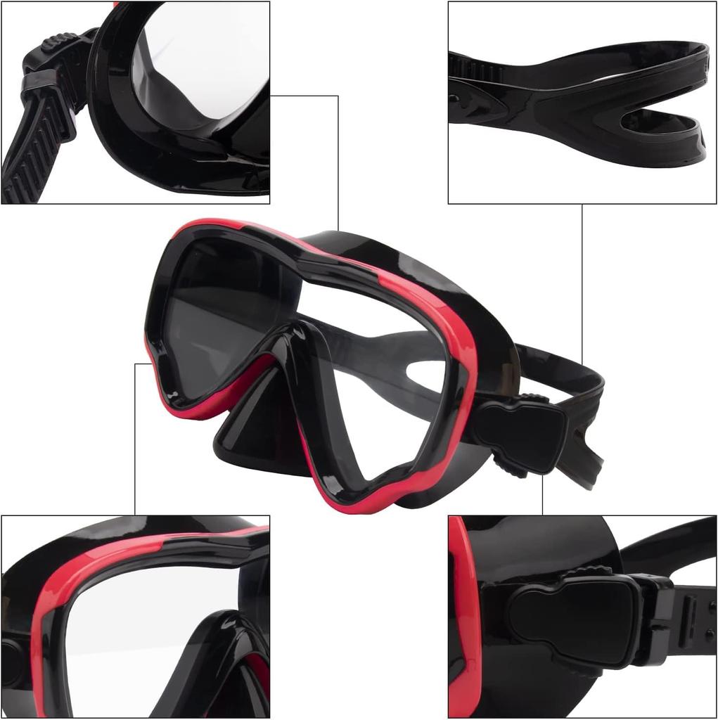 Swimming Goggles Diving Mask Swimming Goggles with Nose Cover Silicone Skirt Tempered Glass Panoramic HD for Boys Girls