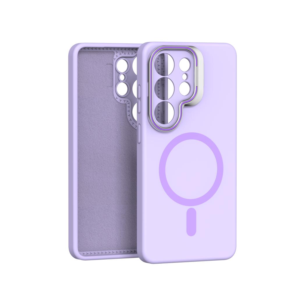 Per Magsafe Custodia in Silicone Liquido Per Samsung Galaxy S26 S25 S24 S23 Ultra Edge Funda S25 Ultra Metallo Protezione Lente Copertura Magnetica